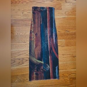 Zara Printed Midi Tulle Tube Dress